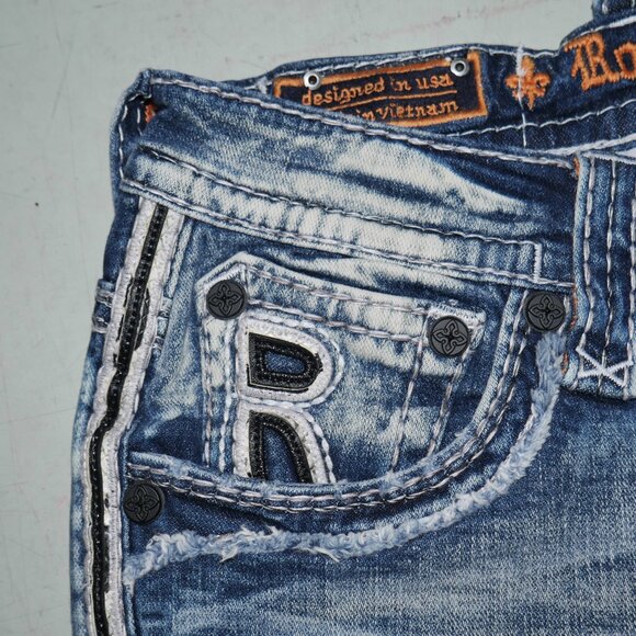 Rock Revival Men's Cypress Straight Distressed Denim Jeans Size 33x30 NEW - Picture 10 of 16